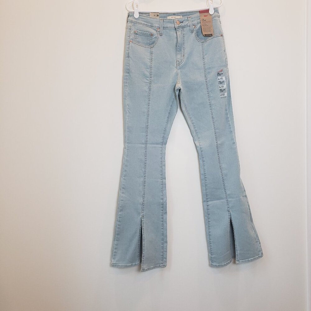 Levi's 726 Flare High Rise Slim Light Blue Denim Split Flare Gift Ready